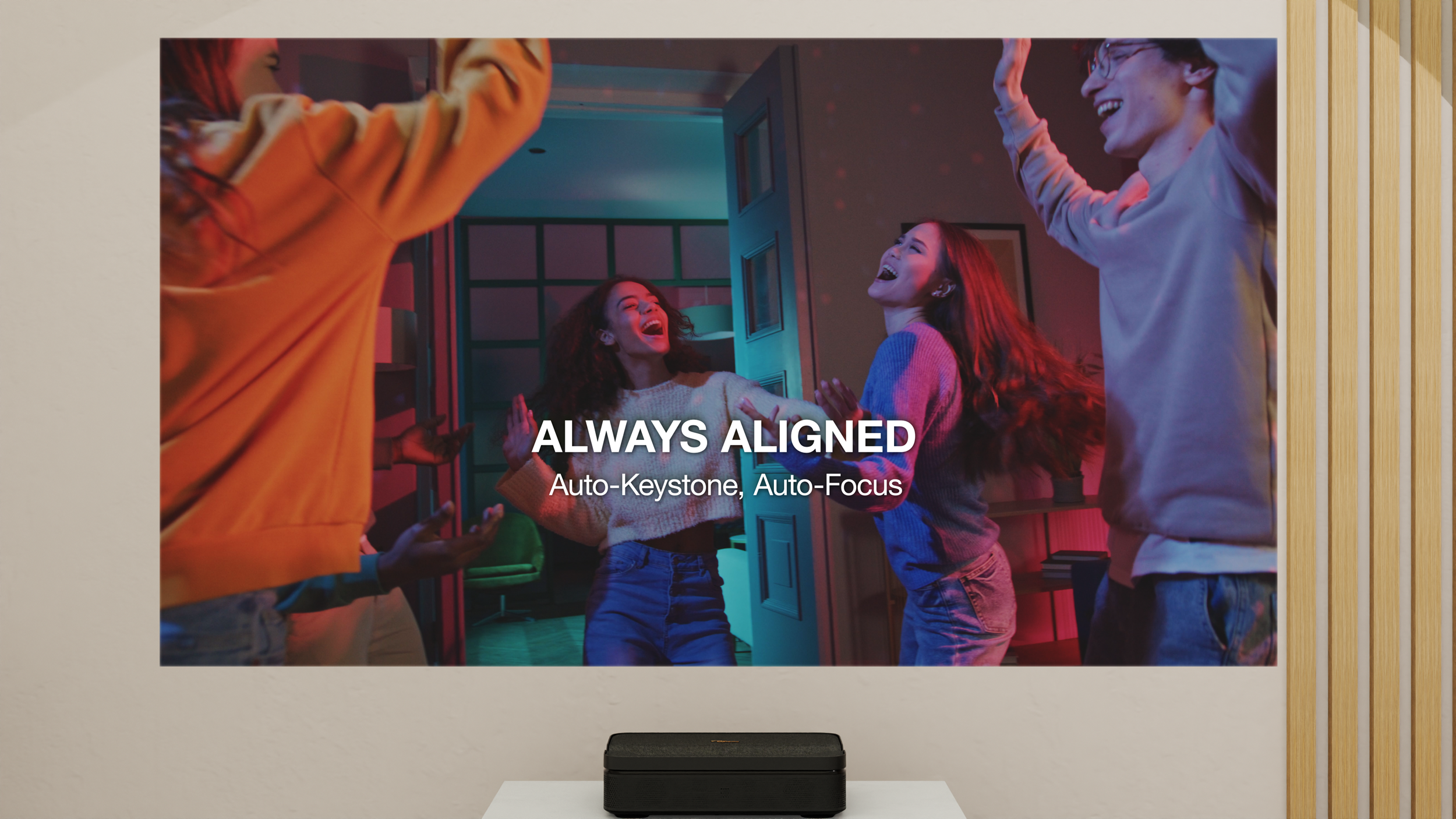 Automatyczne ustawianie ostrości i korekcji keystone