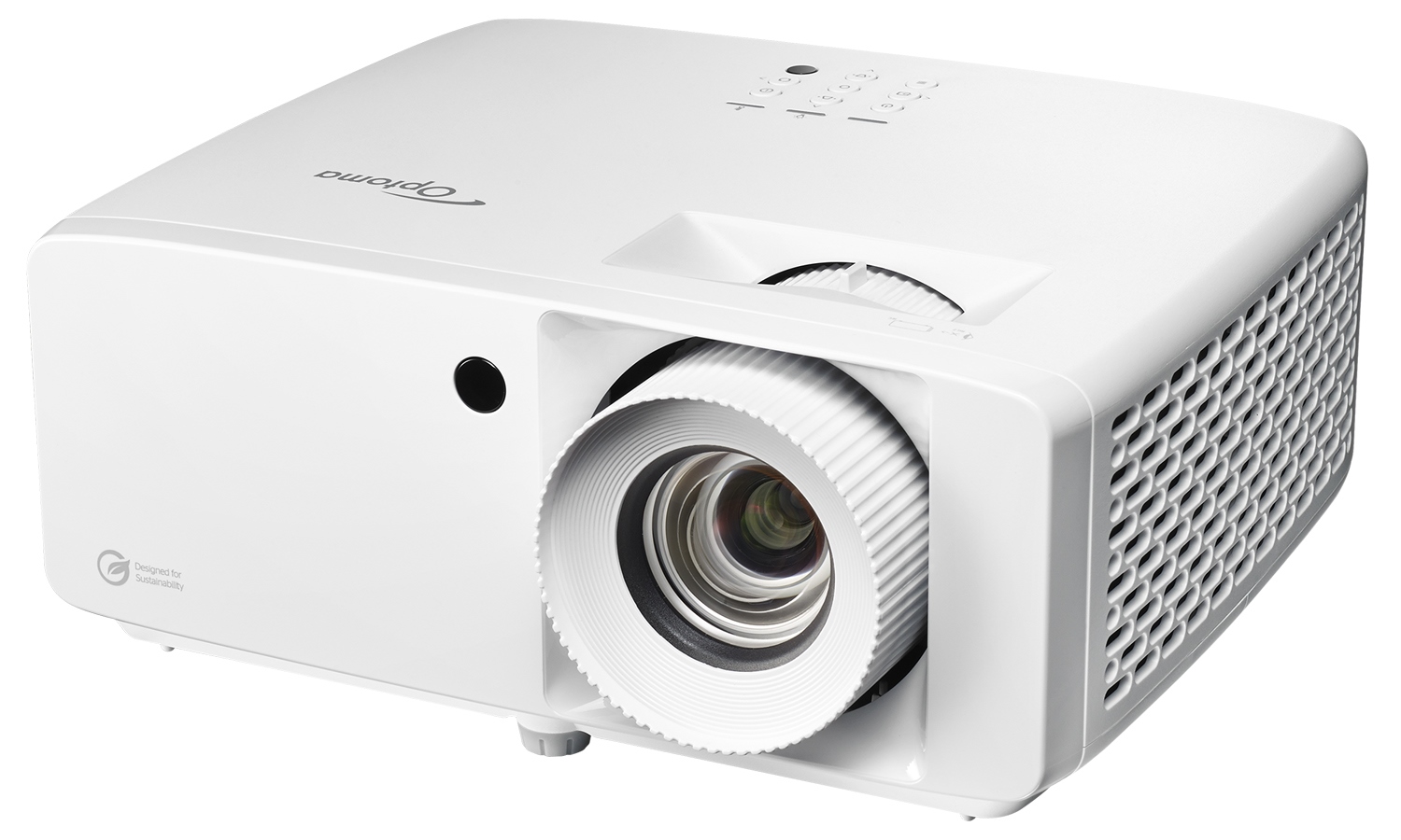 Obudowa i złącza białego projektora Optoma UHZ67-W
